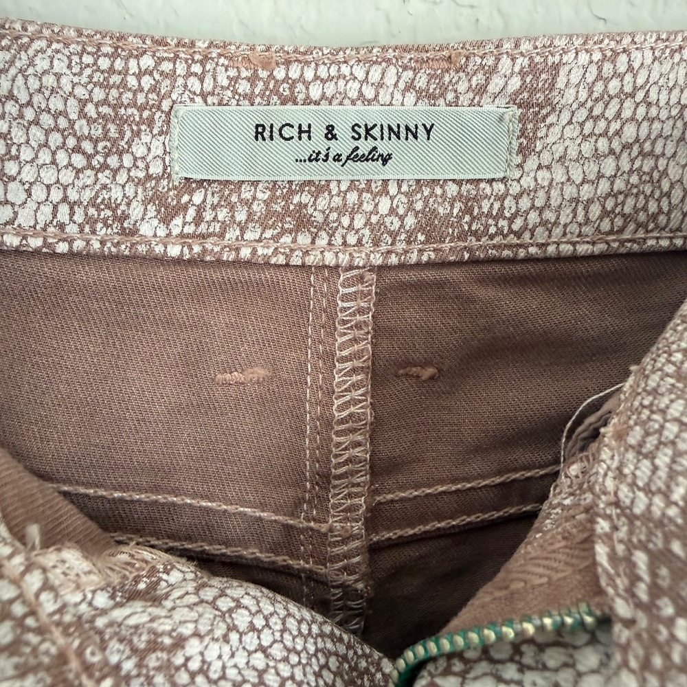 Rich and Skinny Tan Snakeskin Denim Skirt Size 25 - Picture 3 of 9